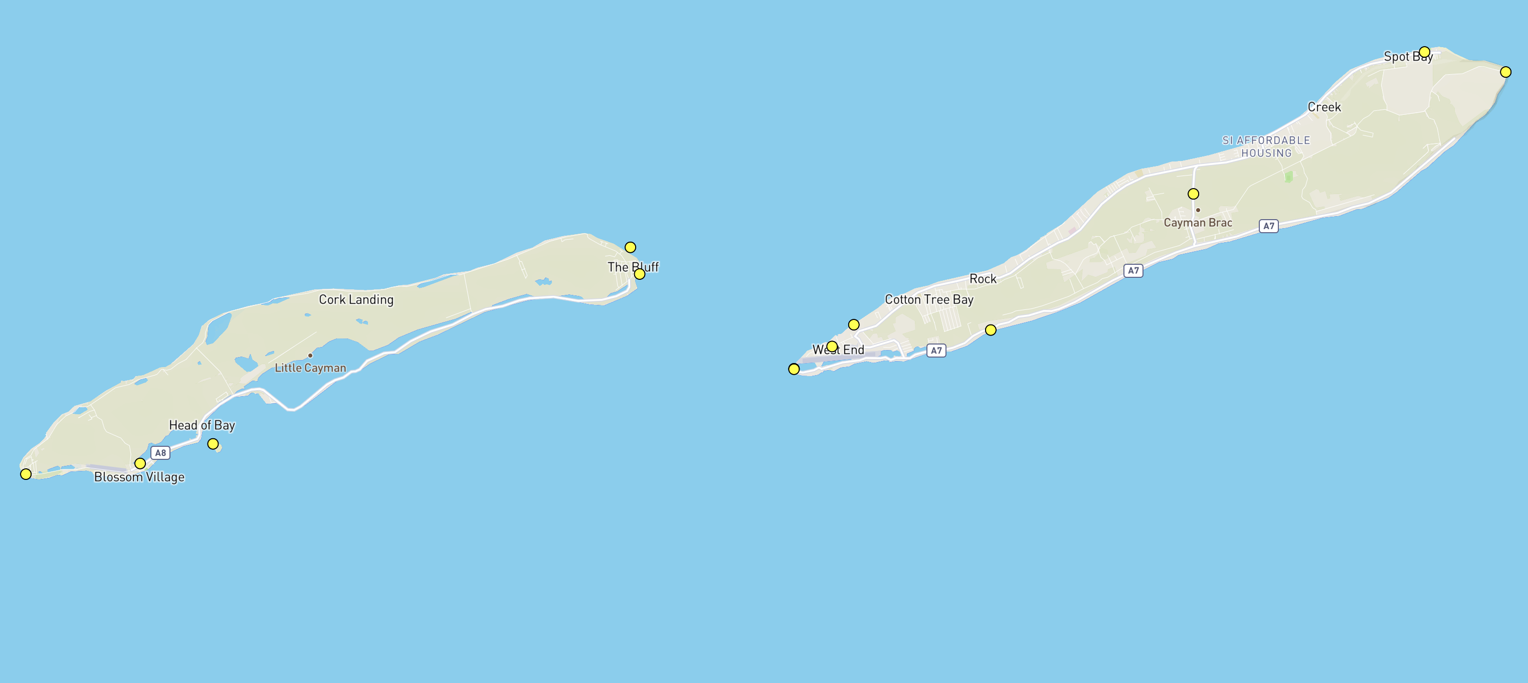 POTA Locations Map - Cayman Islands